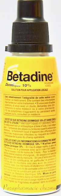 Bétadine jaune solution dermique - Désinfectant plaie - Antiseptique