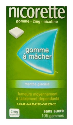 NICORETTE 2MG MENTHE GLACIALE SANS SUCRE GOMMES À MÂCHER