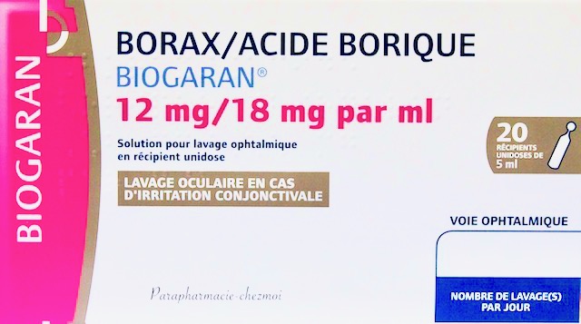 borax acide borique mylan est une solution pour lavage ophtalmique en cas  d'irritation conjonctivale