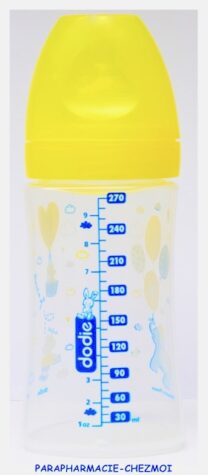 DODIE Biberon Sensation+ 270ml WINNIE Jaune 0-6 Mois Tétine Plate