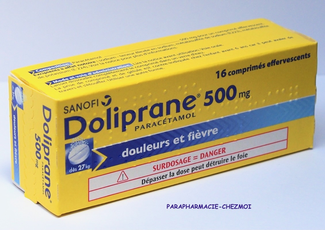 Doliprane 500 Mg Comprimes Effervescents Parapharmacie Chez Moi