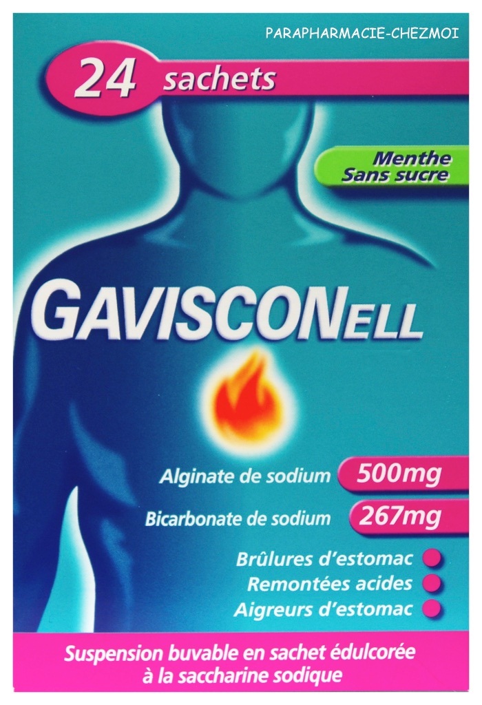GAVISCONELL MAUX D'ESTOMAC SANS SUCRE GOÛT MENTHE Parapharmacie Chez moi